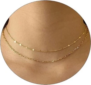 Delicado collar gargantilla de oro para mujer enchapado en oro de 14 quilates/plata delicado punto serpiente - Imagen 1 de 7