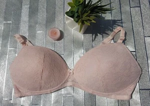 Women's *New Look* MATERNITY MOULDED LACE TRIM bra 36b Light Pink code A75 - Picture 1 of 3
