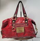 Coach Poppy Patent Luxey Satchel Bs/Ruby Special Edition Gold Hardware 15868
