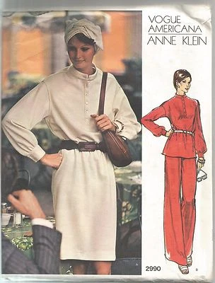 Vogue Vintage Sewing Pattern 2990, Anne Klein, Dress Top Pants, Size 14, Uncut - Image 1 of 2
