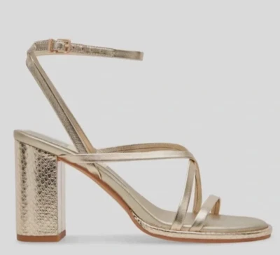 DOLCE VITA WOMEN'S BARLY HEELED SANDALS LIGHT GOLD STRAPPY SIZE 8.5 NEW IN BOX - Image 1 of 4