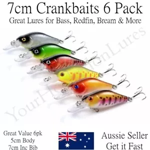 6 Redfin & Bream Fishing Lures, Yellowbelly, Flathead, Bass, Perch, Trout, 7cm - Picture 1 of 5