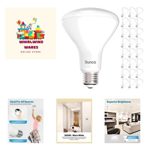 Sunco 24 Pack BR30 LED Bulbs, Indoor Flood Lights 11W Equivalent 65W 3000K Wa... - Picture 1 of 8