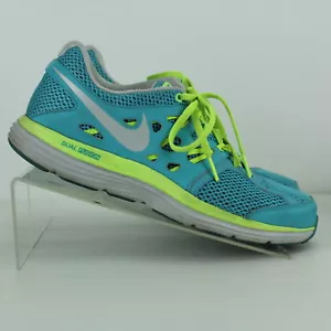 Women's Nike Dual Fusion Lite Platinum Turquoise Neon Running 599560-403 sz 9 - Picture 1 of 7