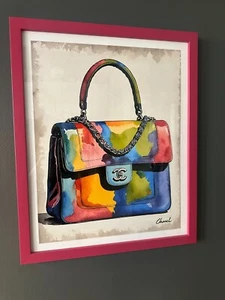 Autentica stampa artistica Chanel Tribute VI LTD EDT Van Gogh LTD incorniciata in rosa Fusha - Foto 1 di 6