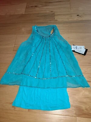 NEW WITH DEFECT Flower By Zoe Girl's Tank  Sequin 2 Piece Top SZ L - Image 1 of 4