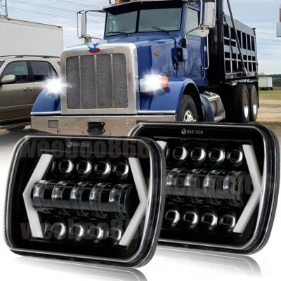 Pair 130W 7x6" LED Hi/Lo Headlights for Peterbilt 365 2008-2017 / 330 2000-2005 - Image 1 of 4
