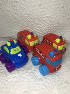 Fun Stuff Funny Faced Music Lights Set Of 4 Baby & Toddler Trucks Car 54-4 - Picture 1 of 12