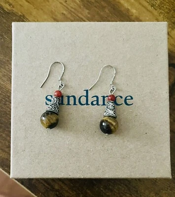 Pendientes vintage de plata esterlina con ojo de tigre de TRIBE HILL de Sundance con marca 925 Foto 1 de 4