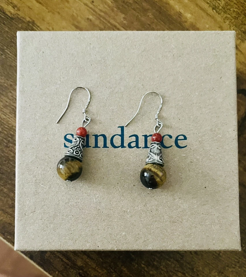 Pendientes vintage de plata esterlina con ojo de tigre de TRIBE HILL de Sundance con marca 925 Foto 1 de 4