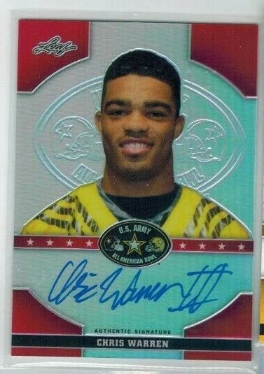 2015 Leaf US Army All-American Bowl Red Prismatic 4/5 Chris Warren Auto Raiders - Image 1 of 1