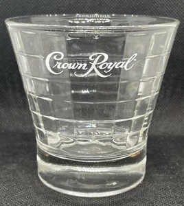 CROWN ROYAL Retro Whisky Logo Tapered Optic Block Rocks Glass Tumbler - Picture 1 of 3