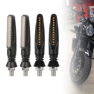 4X Sequential Motorcycle LED Turn Signal Flowing Light Indicator Amber Blinker - Изображение 1 из 4