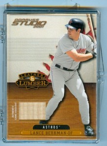 2001 Donruss Studios Lance Berkman Game Used Bat Leather and Lumber Astros