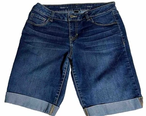 Apt 9 Womens Stretch Denim Dk Blue Bermuda Shorts W30” X 8.5”L (114.F) - Picture 1 of 8