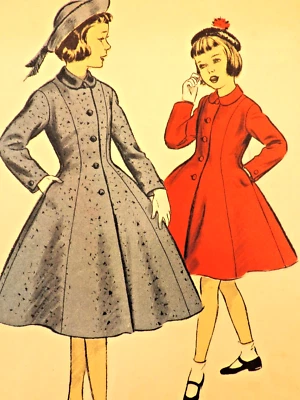1950s Girls Advance #6944 Princess/Fitted/Dress Coat Sz 8 B26 Factory Folded - Image 1 of 4