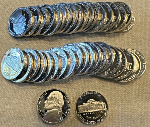 2000 S Proof Jefferson Nickel 40 Gem Coins Cover