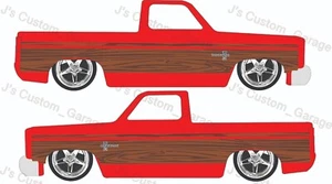 wood panel 83 Silverado 1/64 custom water slide decal for Hot Wheels - Picture 1 of 1