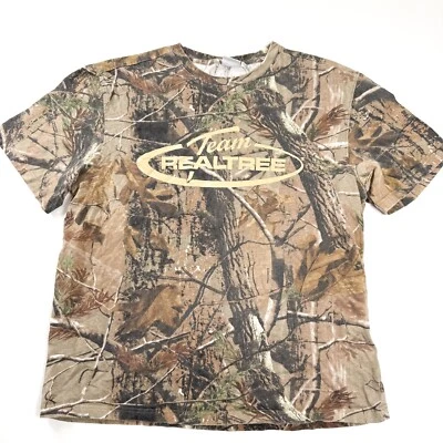 Team Realtree Logo Camouflage Brown T-shirt Size XL Hunting Mossy Oak Outdoors - Image 1 of 4