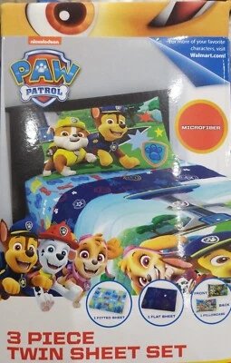 Juego de sábanas dobles Nickelodeon PAW Patrol Kids 3 piezas, azul Foto 1 de 4