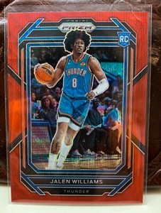 2022-23 Prizm Jalen Williams Red Wave Prizm Rookie RC #246  OKC Thunder SP