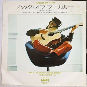 RINGO STARR "Back Off Boogaloo" 1970's Japan ONLY Blue Apple 45 w/ps BEATLES - Picture 1 of 2