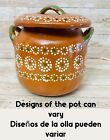 Olla de Barro con tapa Terracota Bean Soup  Pot with lid Fits Up To 1/2 Kg
