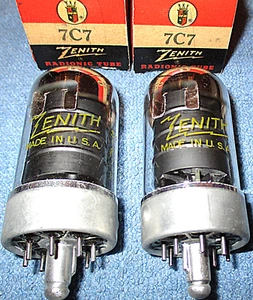2 NOS Zenith 7C7 Vacuum Tubes - 1952 Pentodes for Vintage AM & Shortwave Radios - Picture 1 of 3