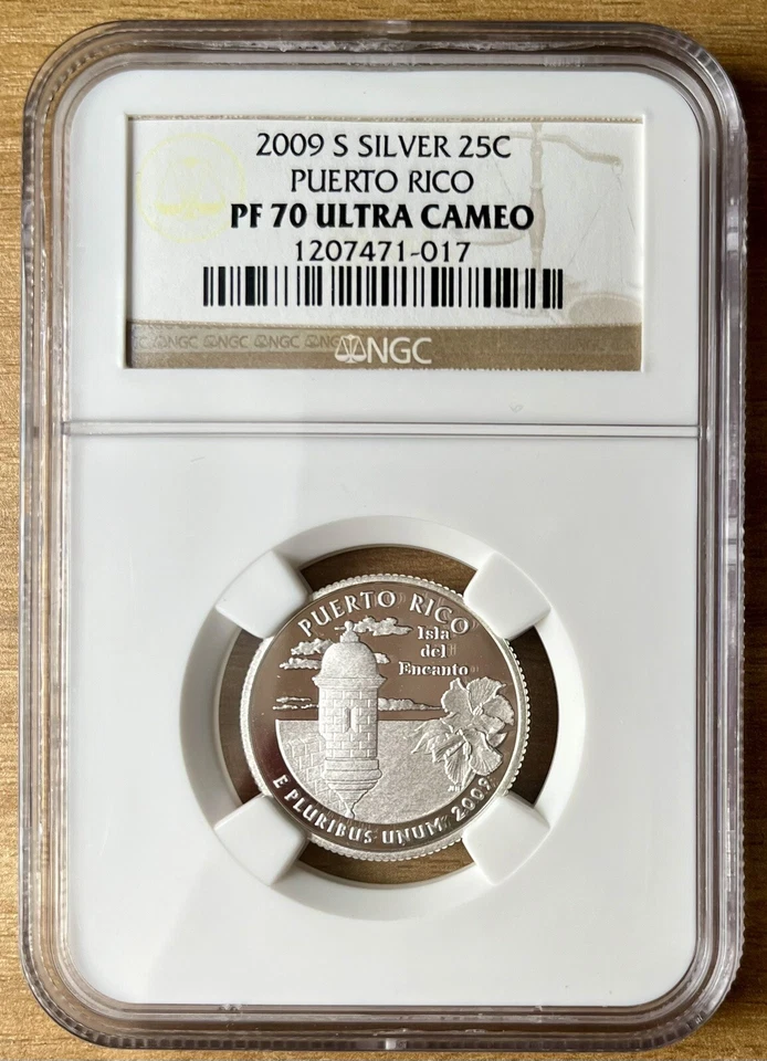 2009-S NGC PF70 Puerto Rico Silver Territories Proof Quarter. Perfect Coin! 🇵🇷 - Image 1 of 2