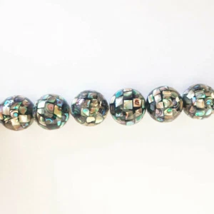 A+ natural 20mm round Abalone Shell beads for Bracelet Necklace Making 2pcs - Picture 1 of 2