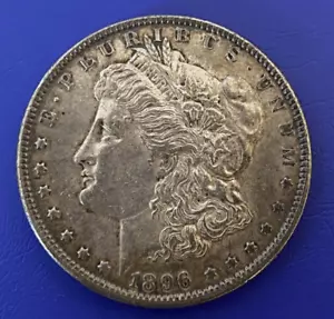 1896-P MORGAN SILBER DOLLAR ~ MÜNZE ~ guter Zustand ~ natürliche antike tönende Schönheit - Bild 1 von 5