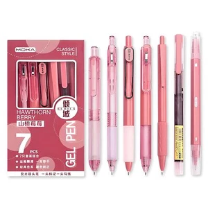 7 Pcs Gel Pens 0.5mm Black Ink Pens Fine Point Smooth Writing Click Pens Fast... - Picture 1 of 5