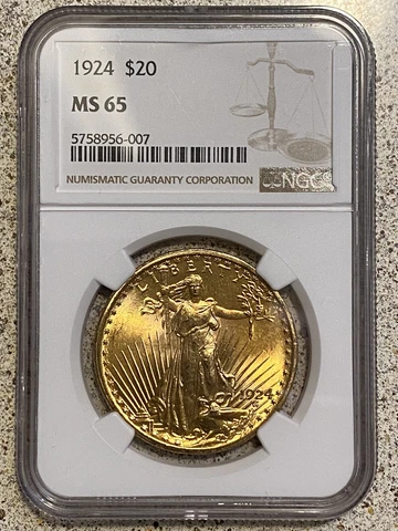 1924 MS65 St Gaudens Gold Double Eagle NGC Certified Gem. A STUNNING BEAUTY! Cover