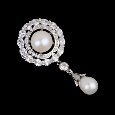 Perla Ciondolo Spilla, Perle Finte ,Kate Middleton,Principessa Di Galles - Immagine 1 di 4