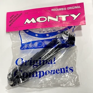 NOS Monty Riser Stem Trials Bike BMX Old School Vintage Black 140 mm Threadless - Picture 1 of 9