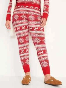 NWT Old Navy Fair Isle Reindeer Thermal Knit Pajama Pants Sleep Leggings Women - Picture 1 of 6