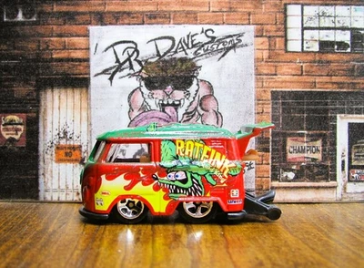 Dr Dave's Customs, Hot Wheels KOOL KOMBI, RAT FINK Road King, C4295 - Image 1 of 4