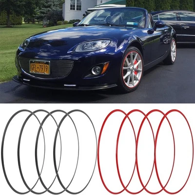 For Mazda MX-5 Miata 4PCS Wheel Rim Protector Guards Wheel Hub Rim Ring Aluminum — 第 1/4 张图片