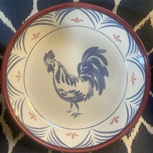 Vintage Large Williams-Sonoma Pasta Serving Bowl Country Rooster Portugal 12.5" - Picture 1 of 4