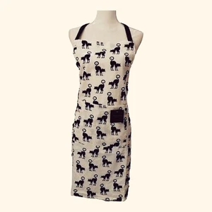 NEW Cynthia Rowley Halloween Scaredy Black Cat Cotton Kitchen Cook Apron - Picture 1 of 2