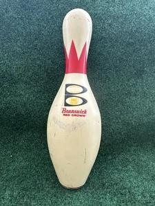 Vintage ABC Brunswick Red Crown BOWLING PIN - Man cave Sports - Picture 1 of 8