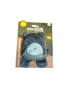 Barkbox Grey Bear Hugger Super Chewer Bark Plush Exterior Hard Core Plush Toy - Picture 1 of 2