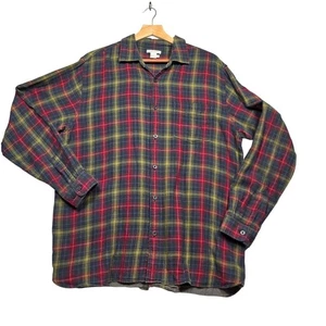 Carbon 2 Cobalt Red Plaid Button Down Flannel Shirt Size Large - Picture 1 of 5