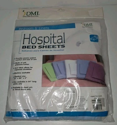 DURO MED INDUSTRIES New! Fitted Hospital Bed Sheet, Standard 36"X80"X6" Fitted, Blue Sealed In Pkg