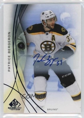 2024-25 Upper Deck SP Game Used Legends Blue Auto Patrice Bergeron #174 Auto - Image 1 of 2