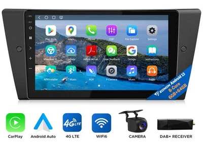 DAB+ 6+64GB Autoradio Android 13 GPS Navi Navigation CarPlay für BMW 3er E90-E93 - Bild 1 von 4