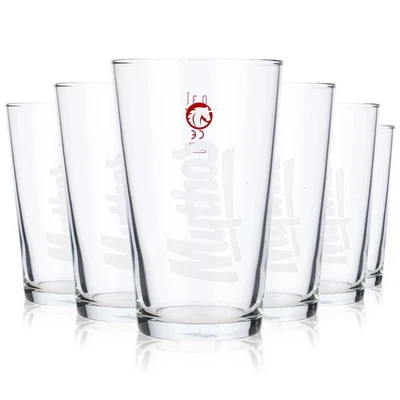 6x Mythos Beer Glass Glasses Beer Glasses Tumblers 0.3L White Logo Vertical - Image 1 of 4