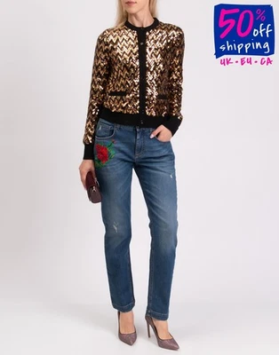 Pantalones de mezclilla para novio Dolce & Gabbana IT40 US4 S parches florales desgastados PVP €1100 Foto 1 de 4