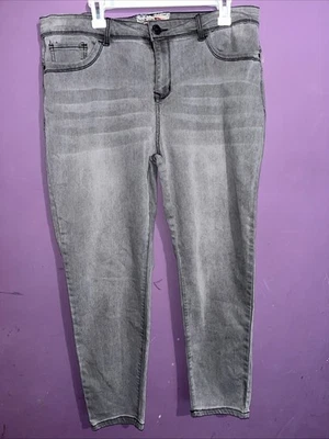 Hot Kiss Get The Lift Jeans Size 20 Gray Denim 34x27 Skinny Stretch High Rise - Image 1 of 4