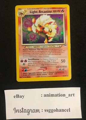 Pokémon TCG Light Arcanine Neo Destiny Holo Card 12/105 Unlimited Rare Italian - Image 1 of 3